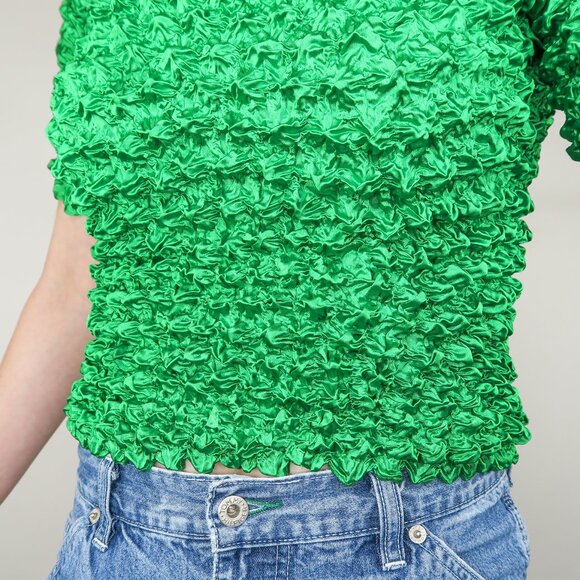 Vintage 90s Green Bubble Popcorn Shirt - Picture 5 of 7